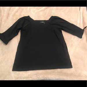 Black semi-off the shoulder top